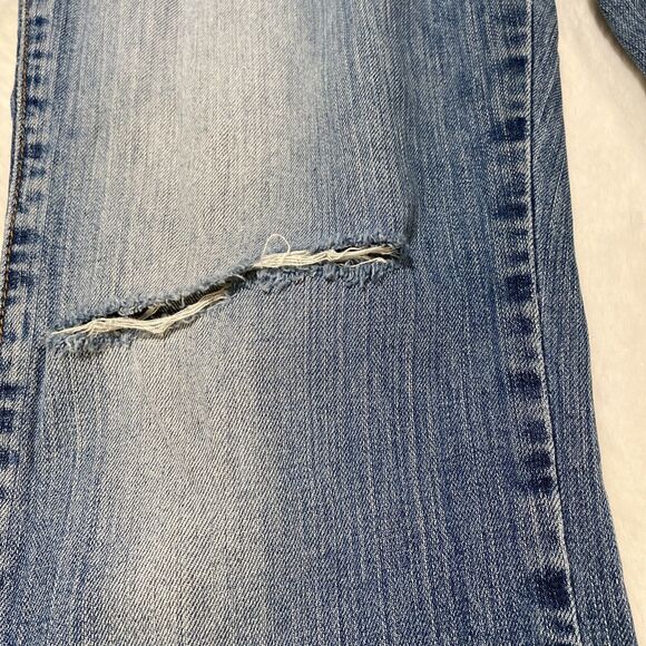 Gap Women's Sz 33 Cropped Boot Cut Stretch Mid Rise Jeans Rounded Split Hem - Picture 9 of 9